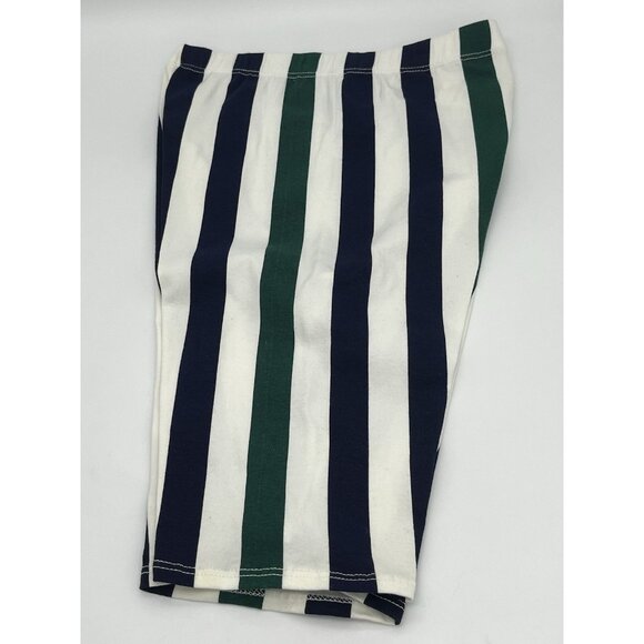 Vintage Your Move Women's S Cotton Spandex Bike Shorts Blue White Stripe 8" Insm - Picture 2 of 6